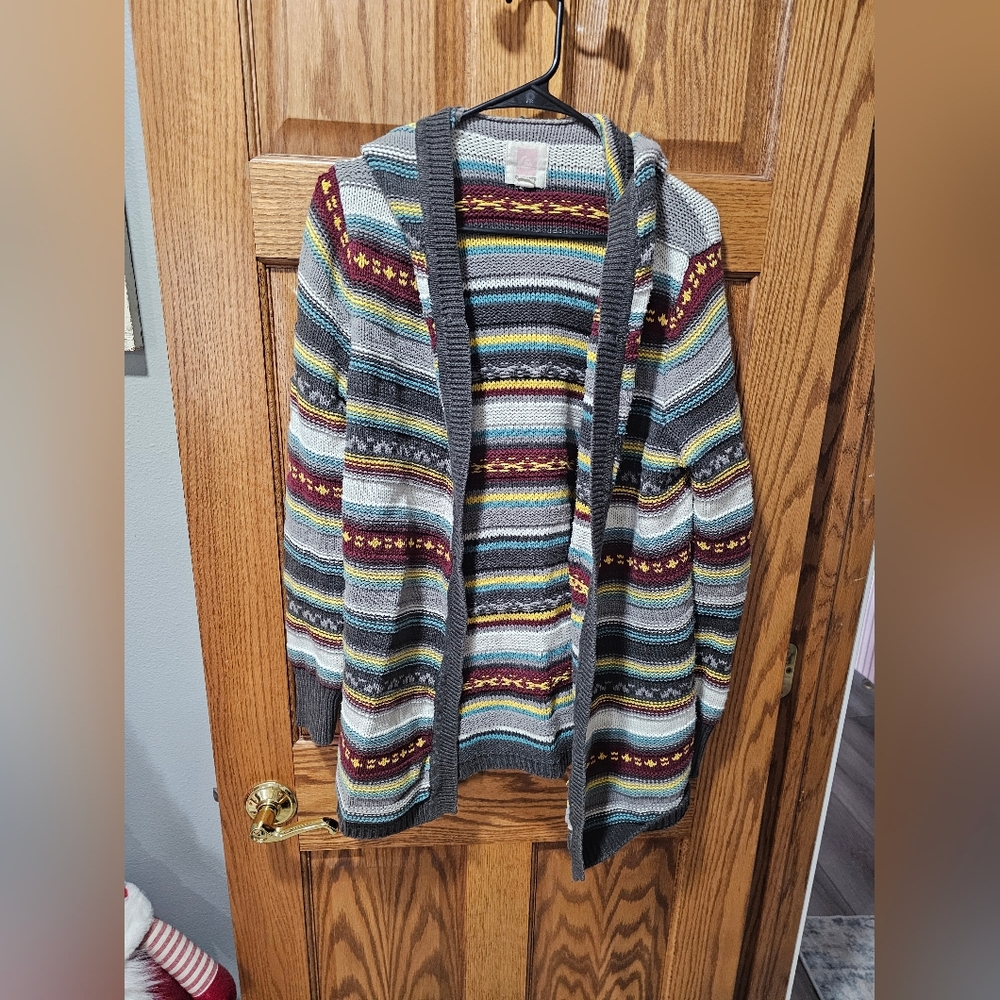 Quiksilver Multicolor Knit Sweater with Teal, Maroon, Yellow & Gray